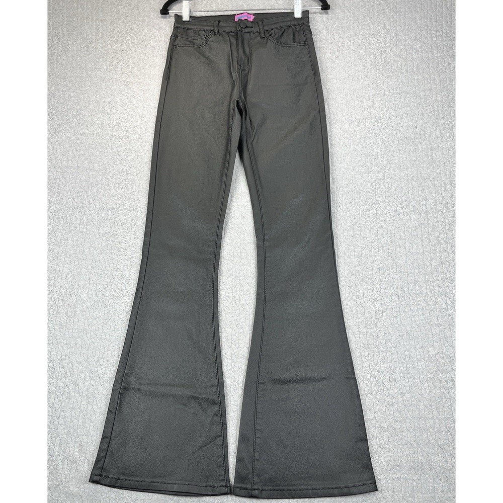 Edikted Bootcut Flare Disco High Waist women petite S 25X32 1/2 Stretch Pants
